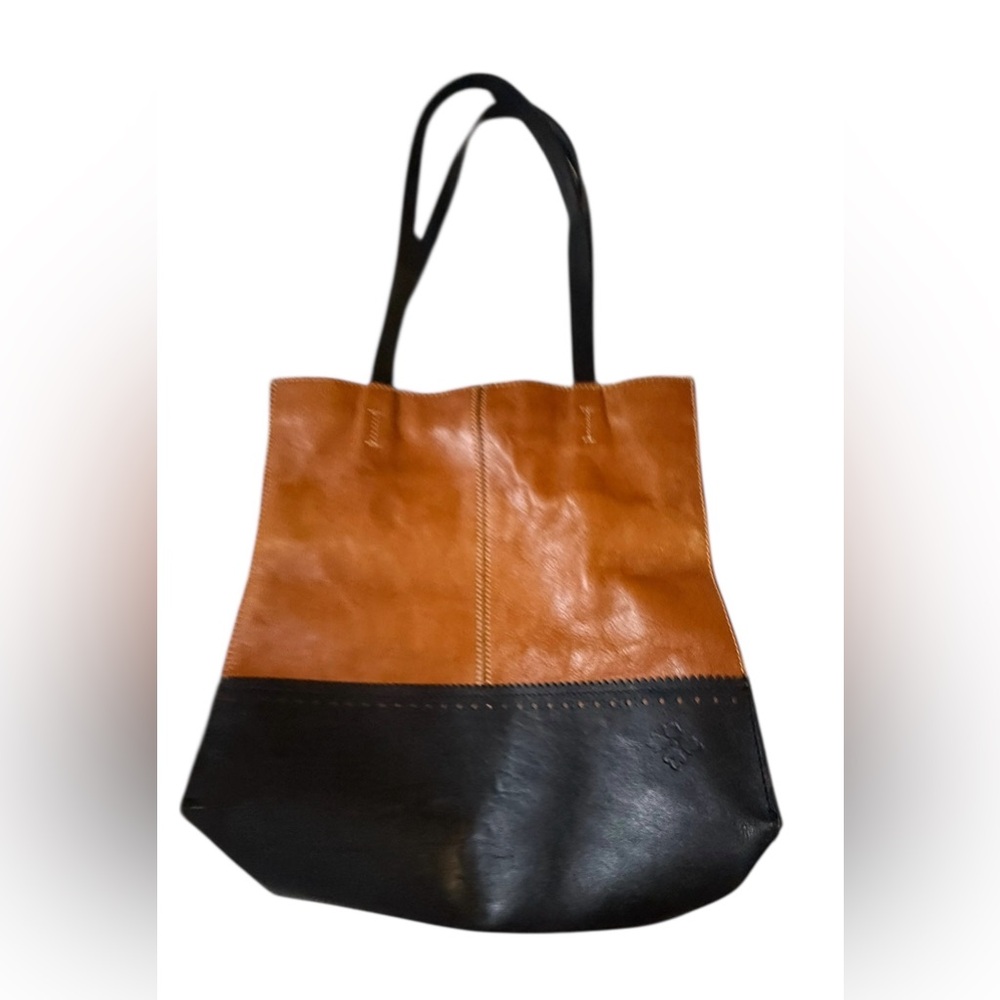 Patricia Nash Toscano Tote camel black color block